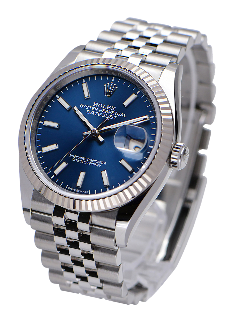 DateJust Fluted Bezel Blue Dial Jubilee Bracelet 36.41