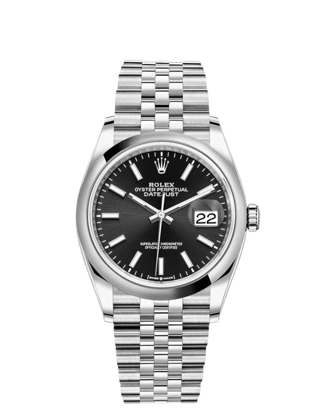 DateJust Fluted Bezel Black Dial Jubilee Bracelet 36.41