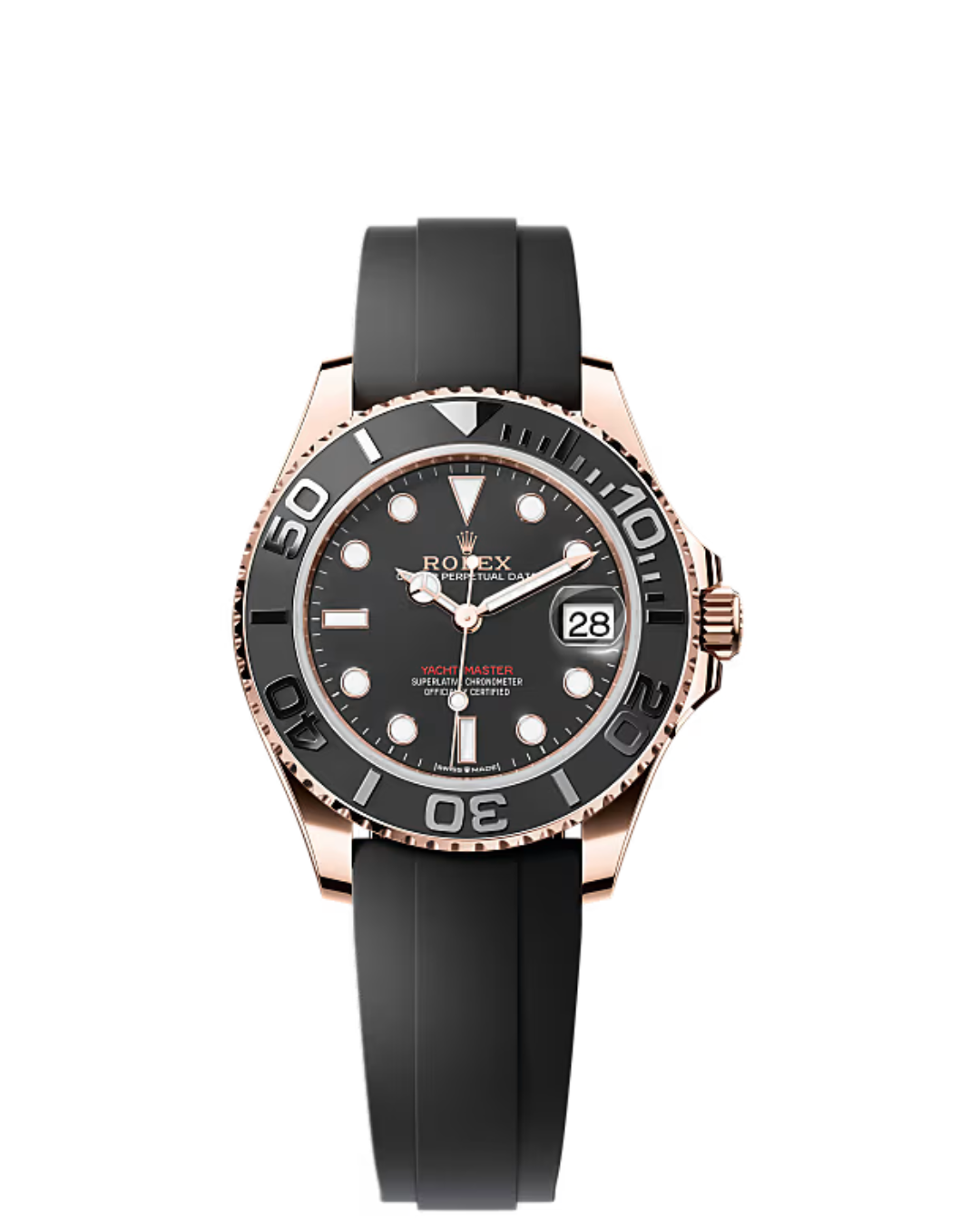 Yacht-Master 40mm 116655 RG Ceramic Black Dial Oysterflex Strap