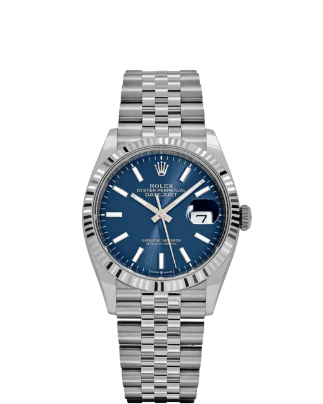 DateJust Fluted Bezel Blue Dial Jubilee Bracelet 36.41
